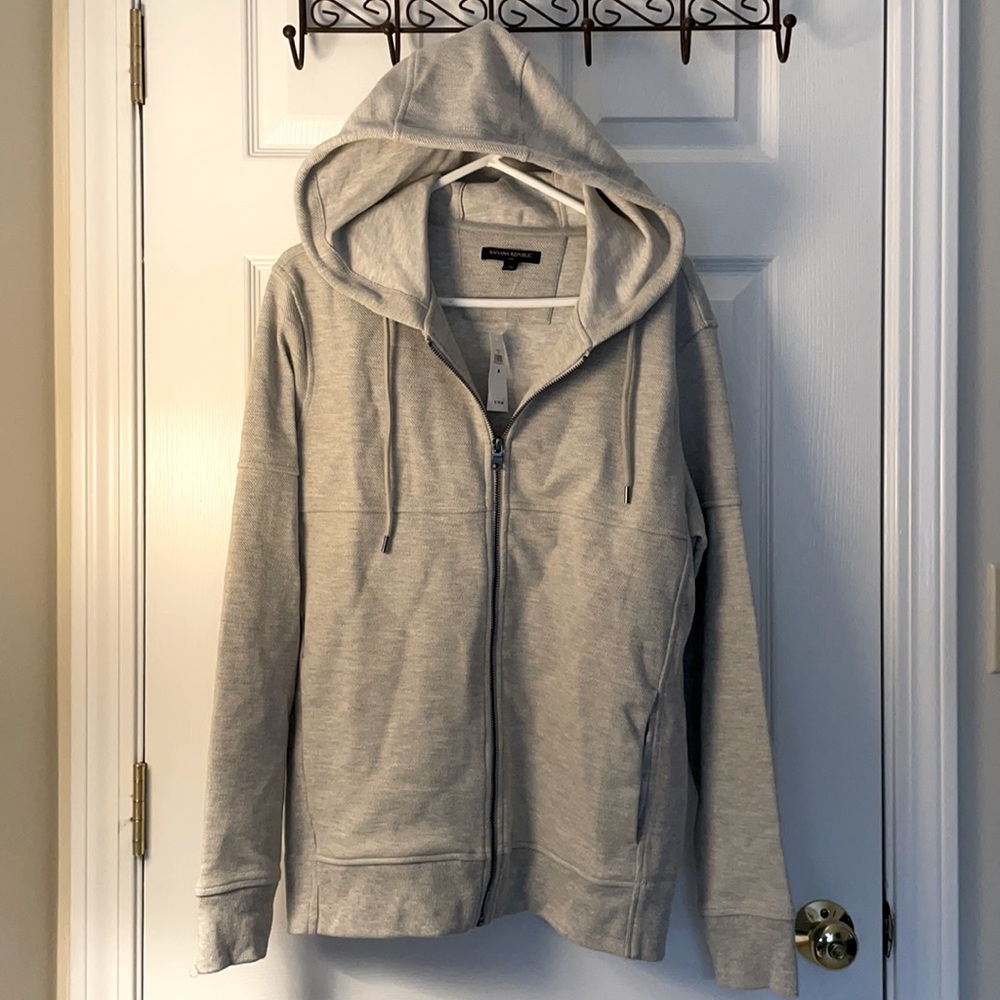 Banana Republic Gray Zip-Up Hoodie (M)
